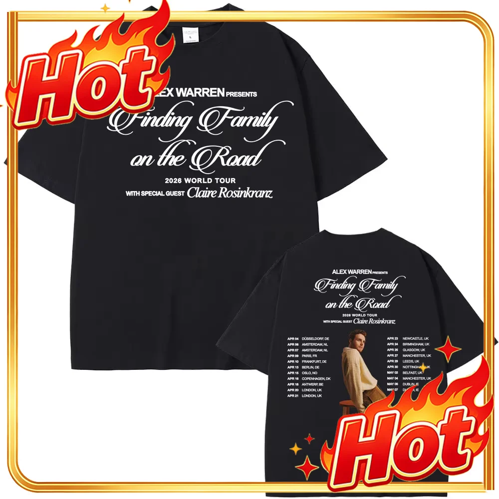 Custom Rapper Alex Warren Finding Family On The Road 2026 World Tour T-shirts Men Women Fashion Hip Hop Punk Casual Male Cotton