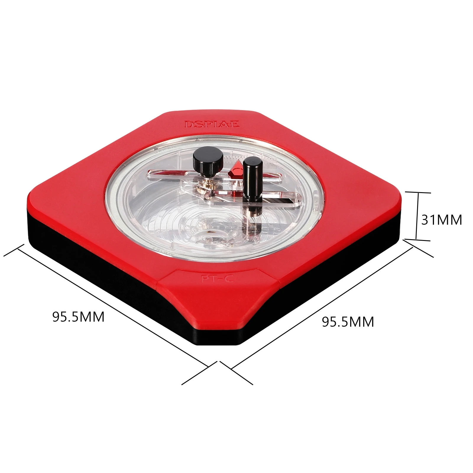 Imagem -02 - Cortador Circular Integral de Dspiae-pt-c Vermelho com Bocado do Corte do Tungstênio Almofada Antiderrapante pc Liga de Alumínio Abs 95.5*95.5*31 mm