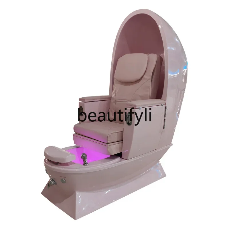 Space single sofa cabin multi-functional manicure PU leather electric massage foot salon chair