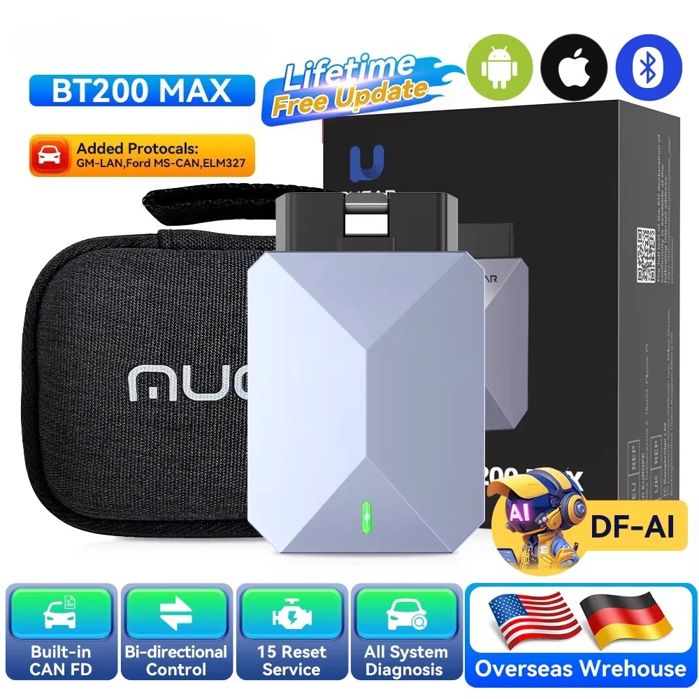 Bidirectional Automotive Tool ELM327 OBD2 Bluetooth Scanner CANFD 15 Reset Full System Free Diagnostic Code Reader Scanner Automotivo