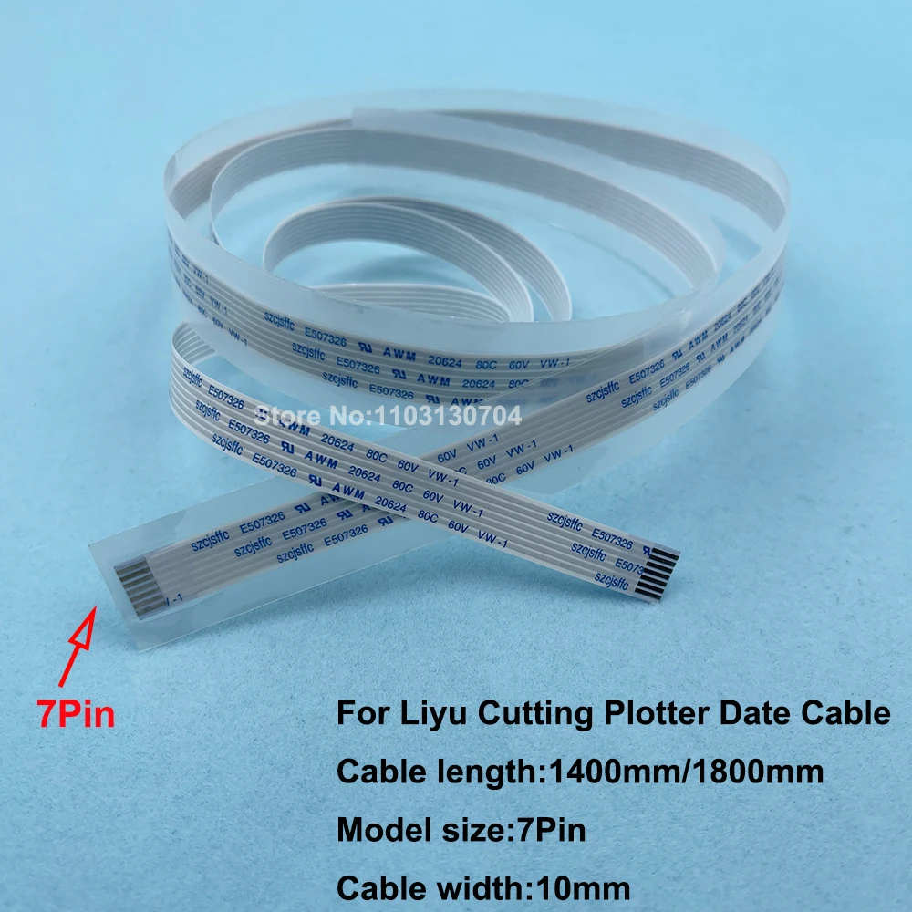 1PCS Cutting Plotter Date Cable 7Pin 1.4M 1.8M for Liyu SC631 SC801 TC1261 SC-1261E Carriage Trolley Borad Long Date Cable Line