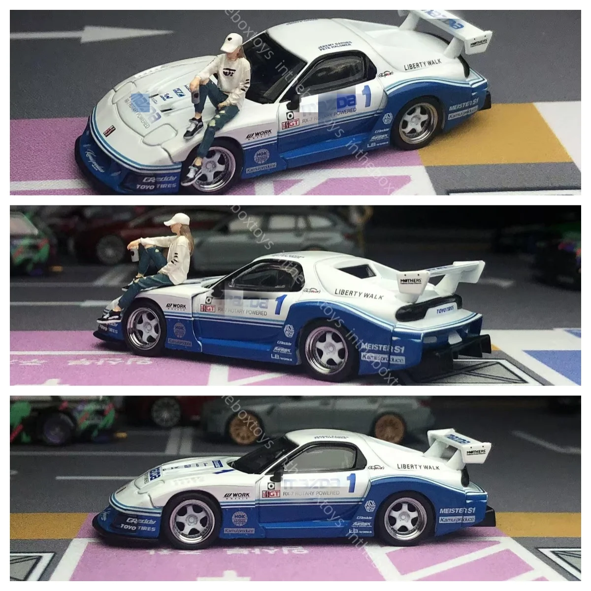 

1/64 НОВЫЙ Mini GT RX-7 LB-Super Silhoutte ISMA RHD с фигуркой модели автомобиля