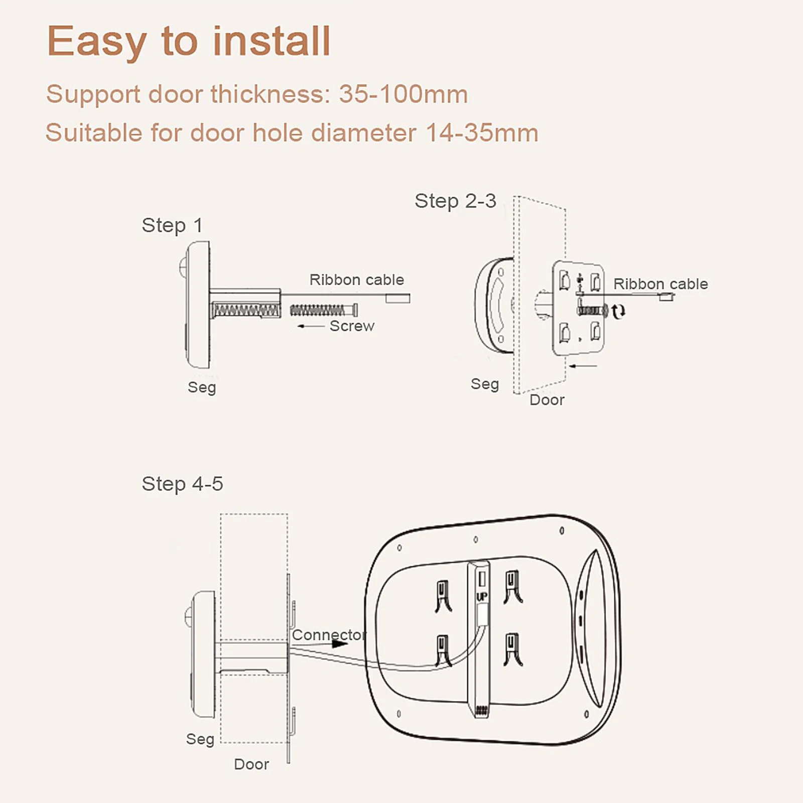 Digital Door Viewer Peephole Door Camera Doorbell 2.8-inch LCD Screen Night Vision Photo Shooting Digital Door Monitoring