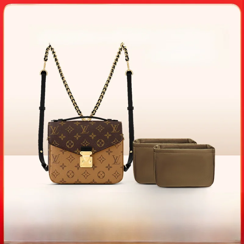 

Double Shoulder Bag Messenger Bag with Dual Inner Baskets Storage Bag Inner Bag for LV Pochette Metis Backpack