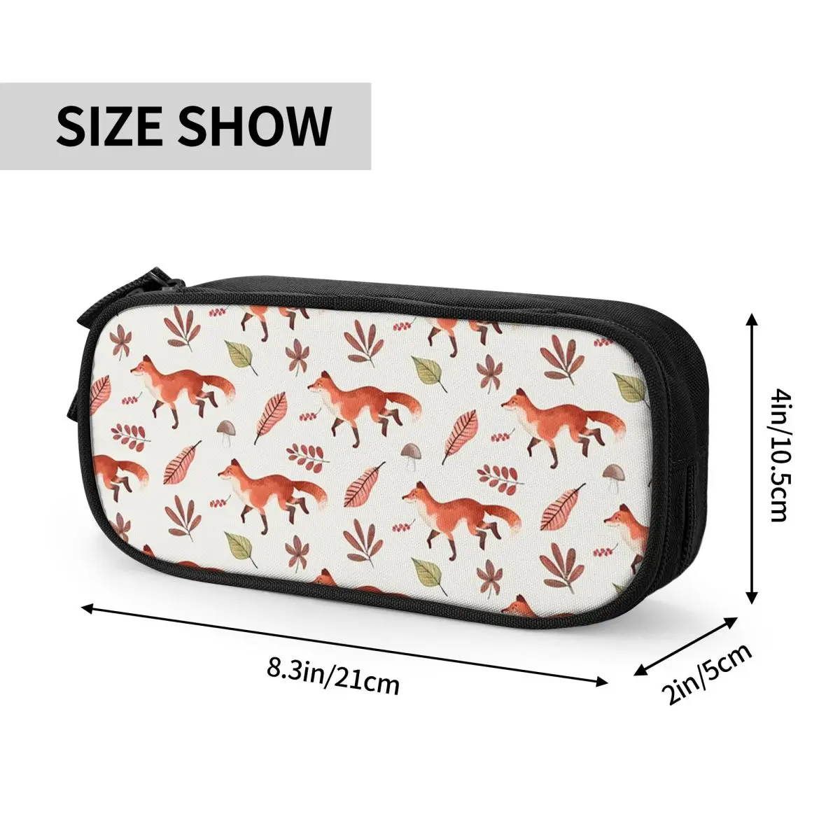 Fall Fox Watercolor Pattern Pencil Cases Big Capacity Pen Bags Pen Box Pencil Pouch For Boys Girls Students Stationery School