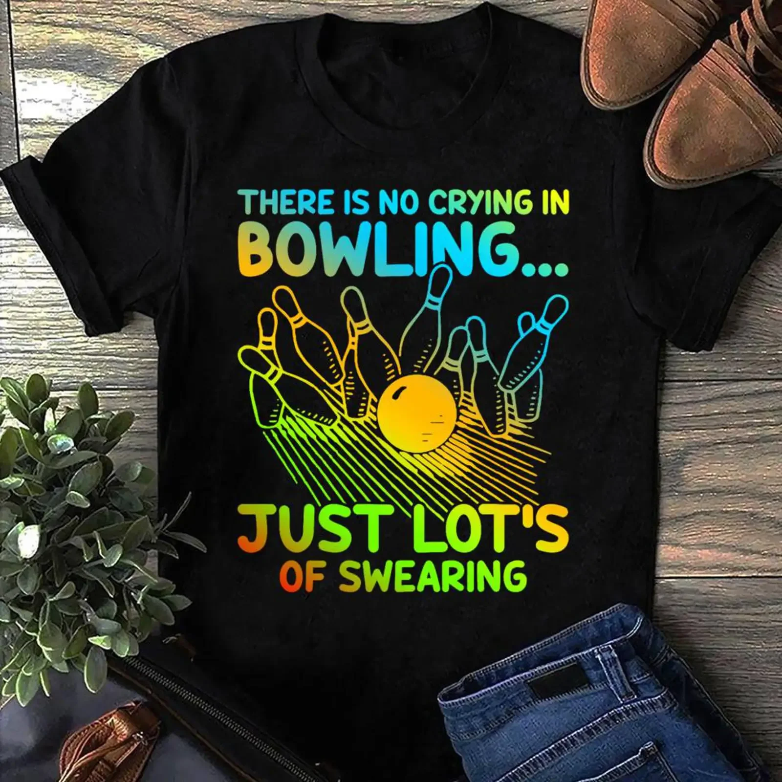 Christmas For Bowler There Is No Crying In Bowling T Shirt vintage Washed designer clothes Top For Everyday Wear Soft