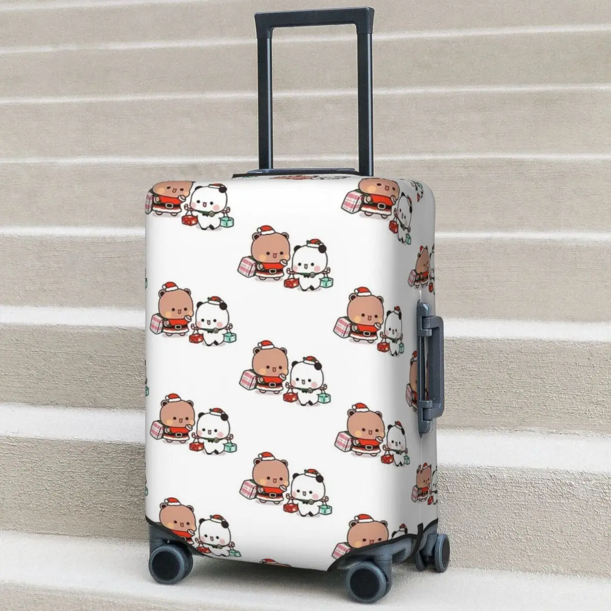 

Bubu Dudu Dancing In Love Christmas Suitcase Cover Flight Bear Fun Luggage Accesories Travel Protection