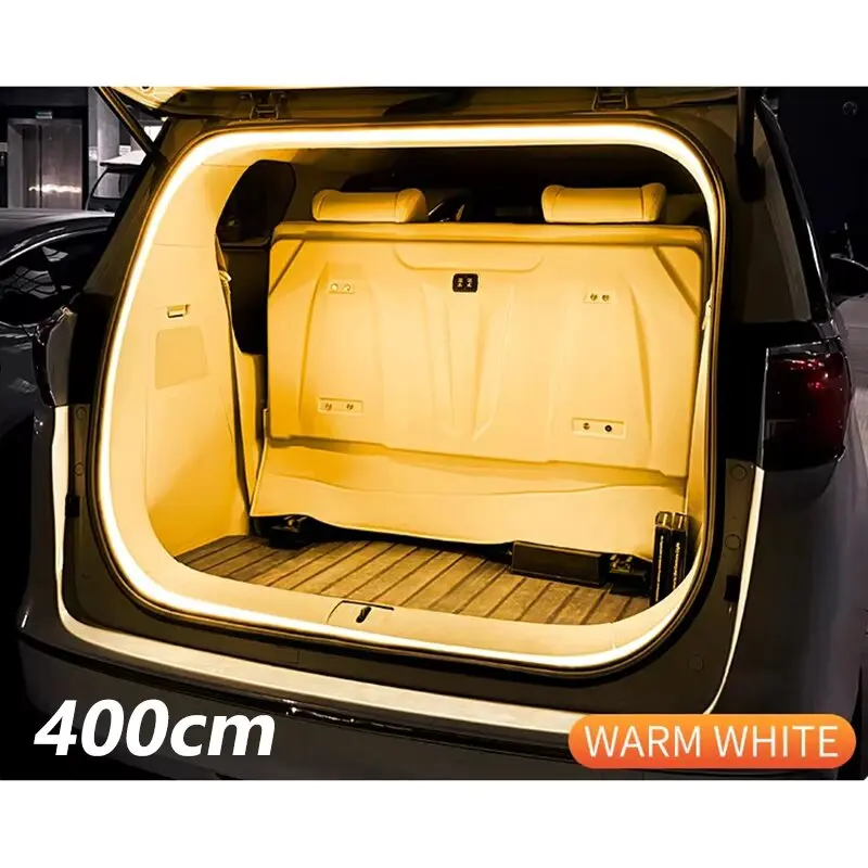 400CM Dynamisches Kofferraum-Fließlicht für SUV/MPV PVC Flexibler Auto-Scanlichtstreifen LED Dekorative Lampe Universal für 12V