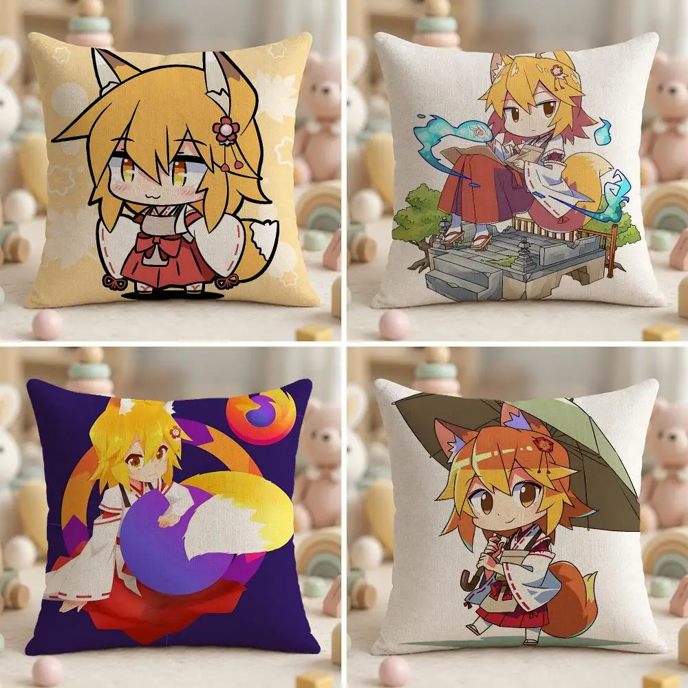 Popular Anime T-The Helpful Fox Senko-sanS Cushion Cover Ultra Soft Throw Pillow Cover Skin Friendly for Sofa Bed Home DecorGift