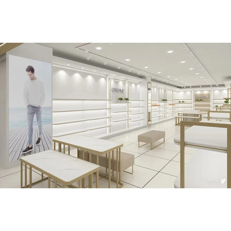 custom.Contemporary Clothing Retail Display Rack Open Rail Garment Hanging Cabinet Boutique Visual Merchandising