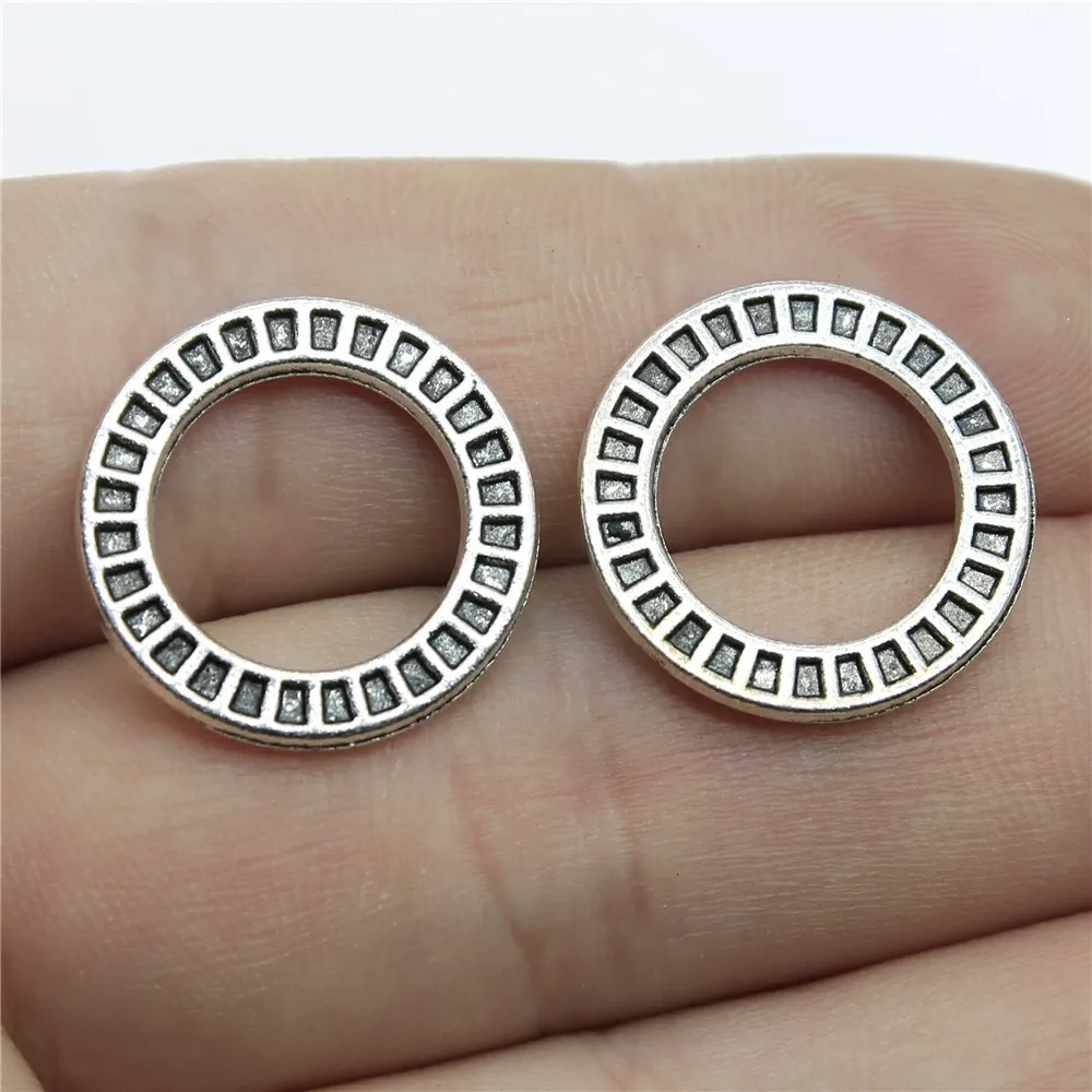 IFOCUS 10pcs/Lot Small Circle Charms For DIY Jewelry Making Zinc Alloy 19x19mm/0.75x0.75inch