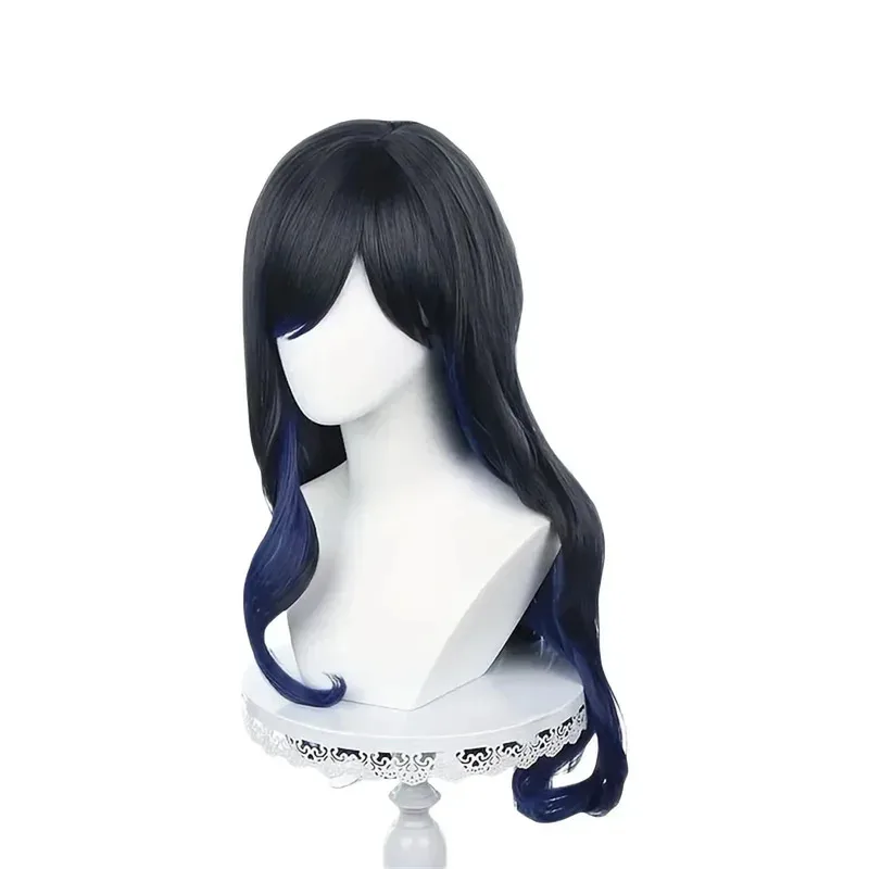 عالية الجودة Akiyama Mizuki شعر مستعار تأثيري طويل الأزرق التدرج مجعد الشعر مقاومة للحرارة الاصطناعية الشعر حزب الباروكات