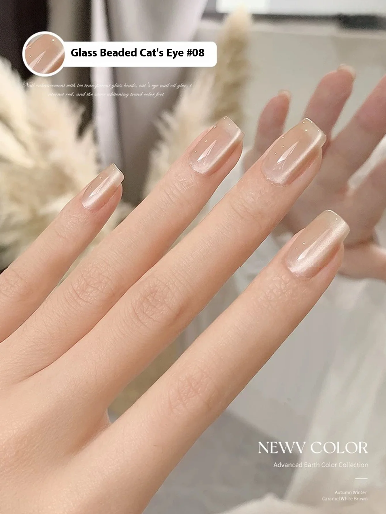 MN 1-10pcs 12ML Ice Clear Glass Beads Cat Eye Gel Nail Polish Top Selling Pink Colors Nail Polish  White Nails Pink Nails