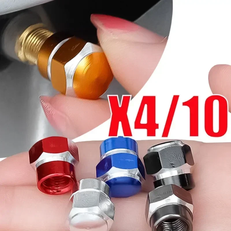 Universal Car Tire Valve Cap Automatic Motorcycle Bike Wheels Tire Hexagonal Flat Head Valve Stem Cap Sealing Anit-dust Covers