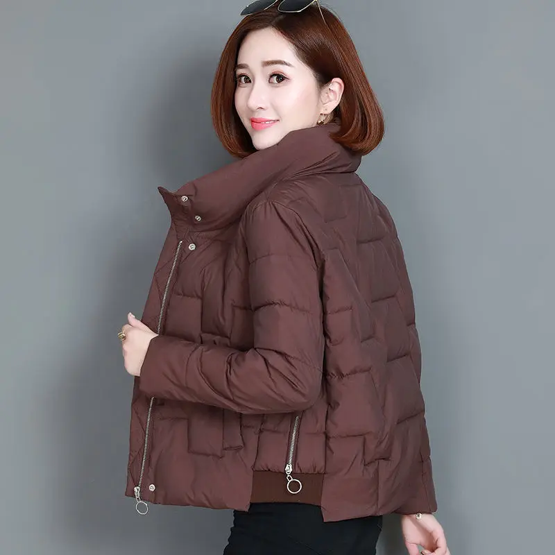 

Down Cotton Jacket 2023 Winter New Elegant Fashion Style Versatile Women's Coat Loose Casual Comfortable Femme Outerwear