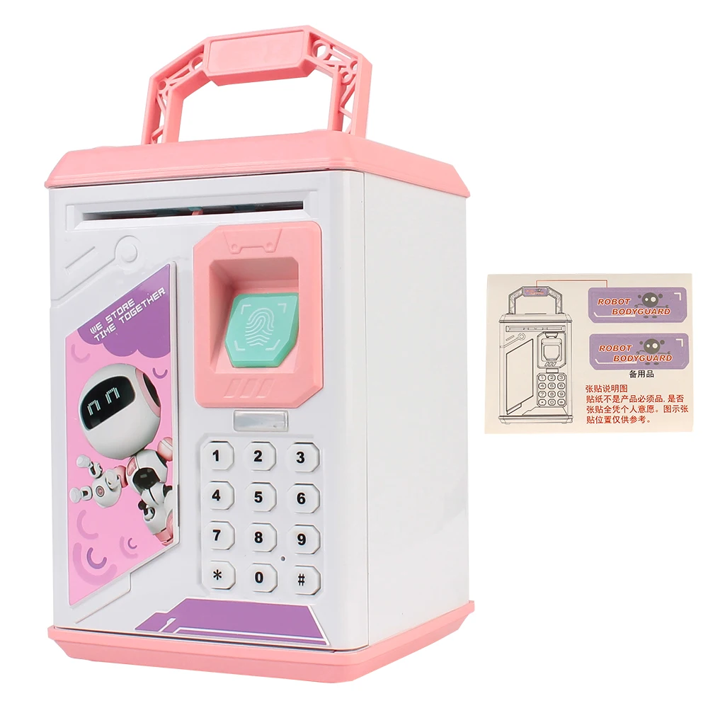 Cash Coins Saving Bank Christmas Gift For Kids Electronic ATM Password Money Box Fingerprint Piggy Bank