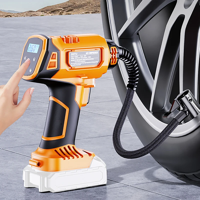 

Воздушный компрессор, автоматический накачиватель шин, беспроводной перезаряжаемый ручной электрический насос с цифровым манометром для Makita