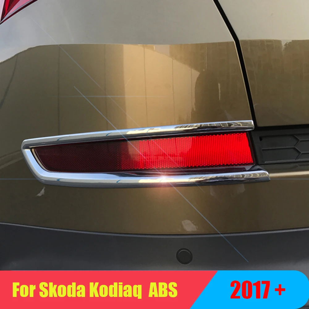 

Fit For Skoda Kodiaq 2017 2018 ABS Plastic Chrome Car rear fog lampshade Cover Trim car styling accessories 2pcs