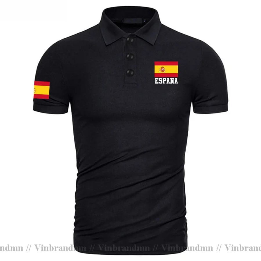 Polo con diseño de bandera de España para hombre, camiseta de moda, Polos informales de talla grande, ropa clásica de marca, Top de reunión