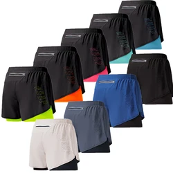 Sportedly-Shorts de sport 2 en 1 pour hommes, pantalons courts à double pont, bas de plage, été, gym, fitness, entraînement, jogging, course à pied