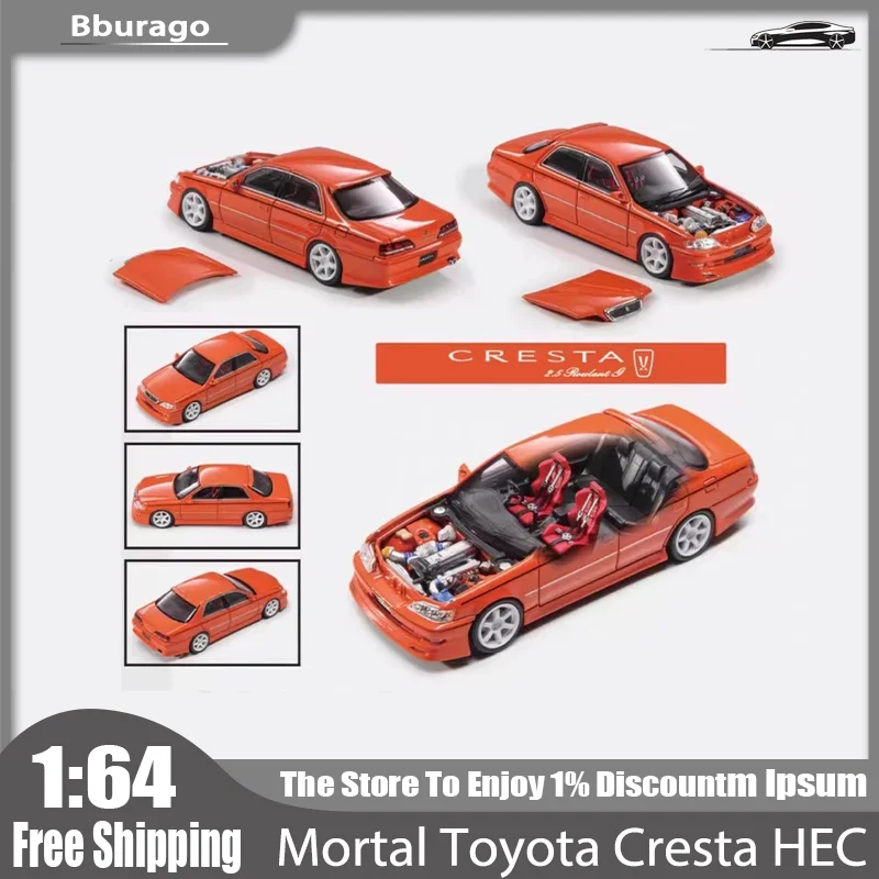 متوفر في المخزون جديد مورتال 1:64 تويوتا كريستا أورانج هيك 2025 طبعة سبيكة مصغرة Apa Xpo دييكاست نموذج ورشة عمل Sekimura اللعب هدية