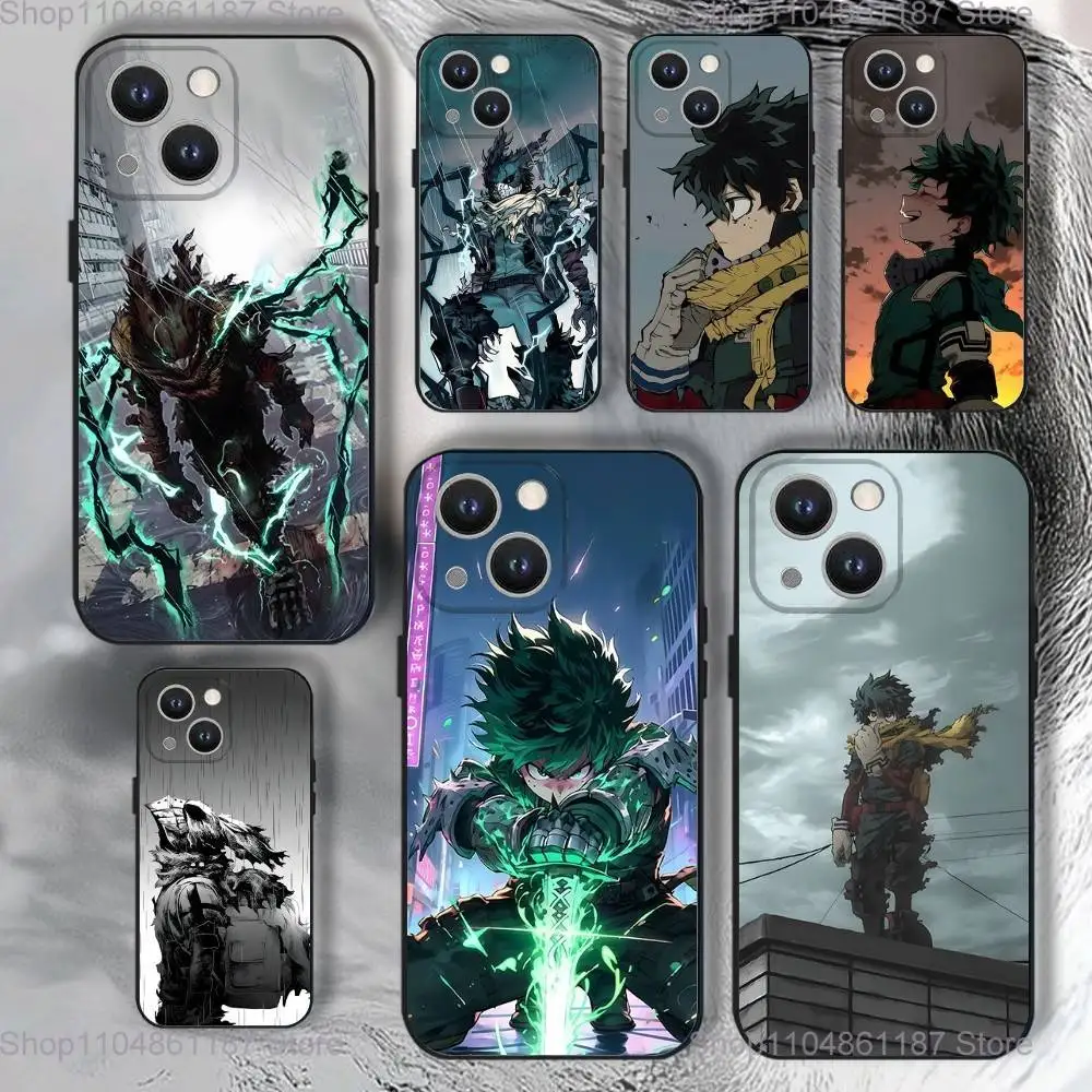 

H-Hero My A-Academia Deku Phone Case For iPhone 17,16,15,14,13,12,11,Pro,XS,Max,XR,Plus,E,SE4,Mini Black Soft Cover