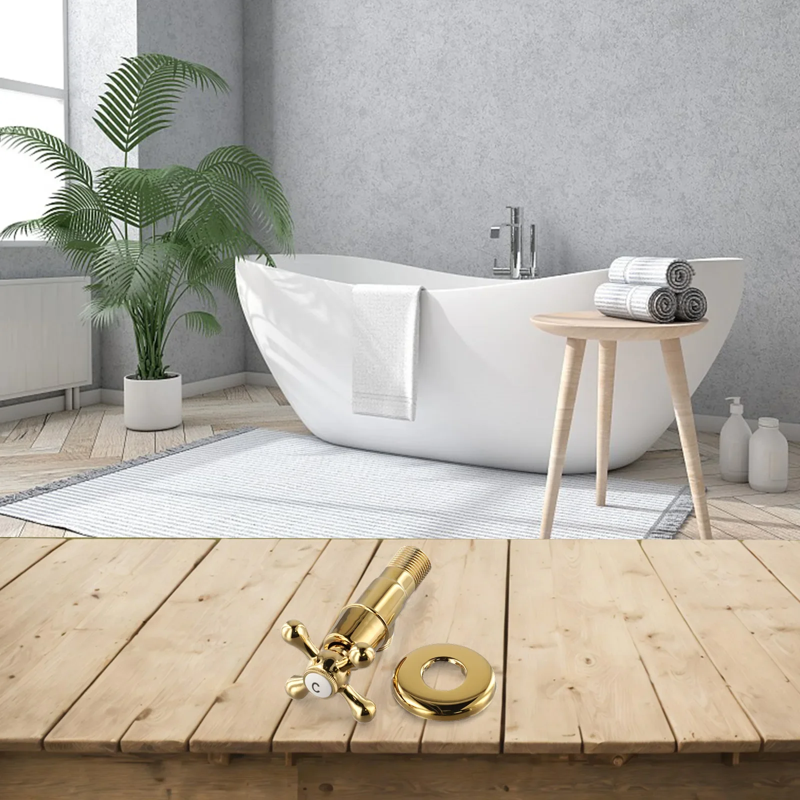 

1 2 Angle Valve Brass Angle Valve Anti-rust Excellent Plating Treatment Home Decor Multi-purpose Valve Home Decor