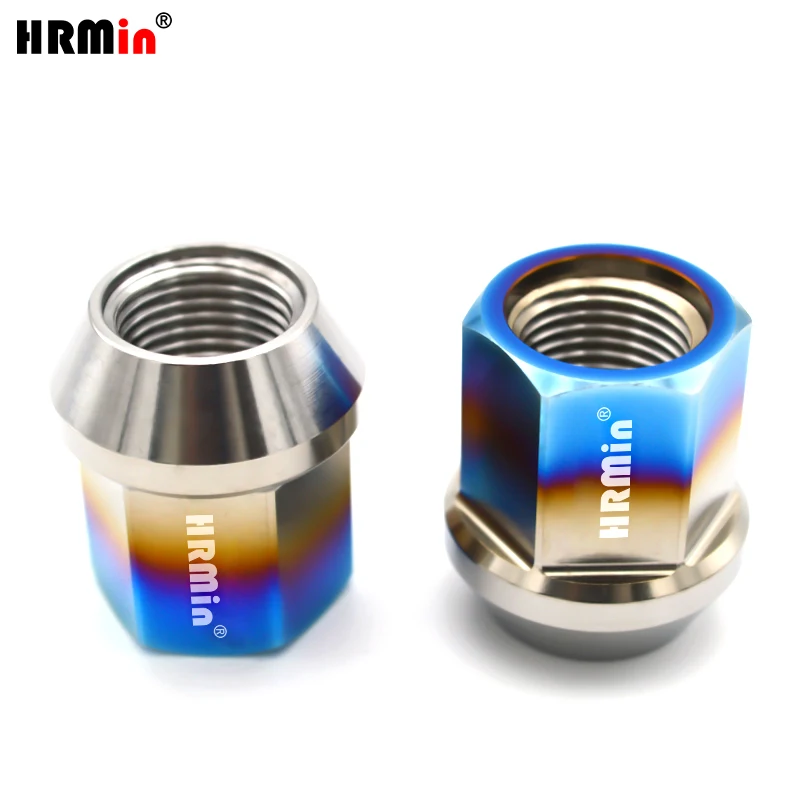 HRMin Gr5 titanium wheel lug nut M14x1.25x27mm lock nut open end for  BMW Mini Toyota  SUPRA