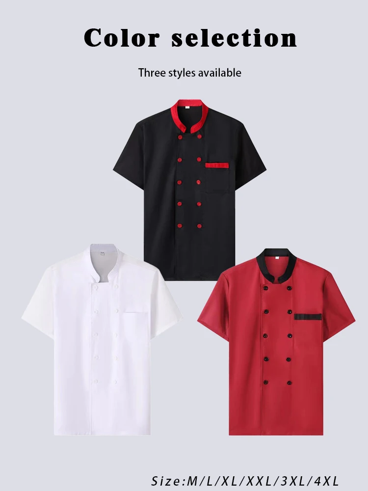 Unisex Breathable Chef Coat Ultra Lightweight Short Sleeve Summer Uniform for Men Women Perfect for Hot Kitchen Bakery