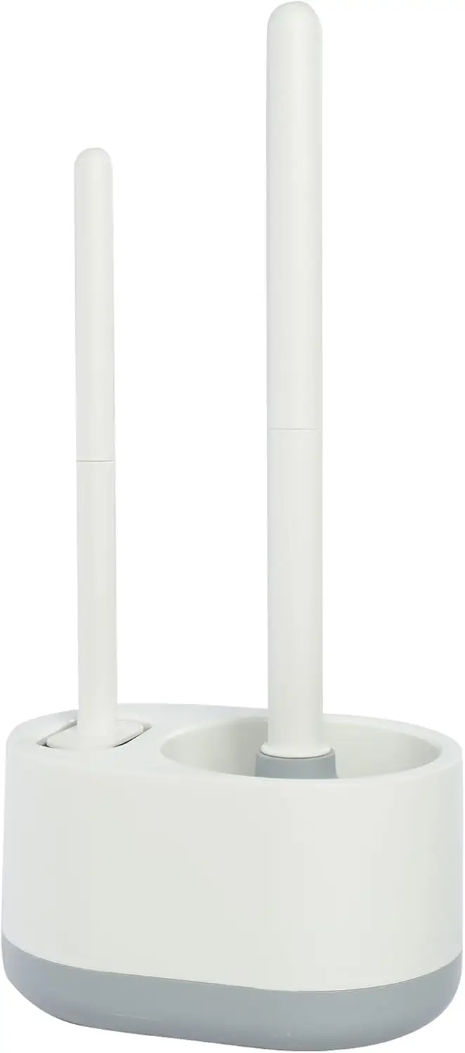 

Силиконовый набор для унитаза: ёршик и вантуз 2-в-1, с держателем