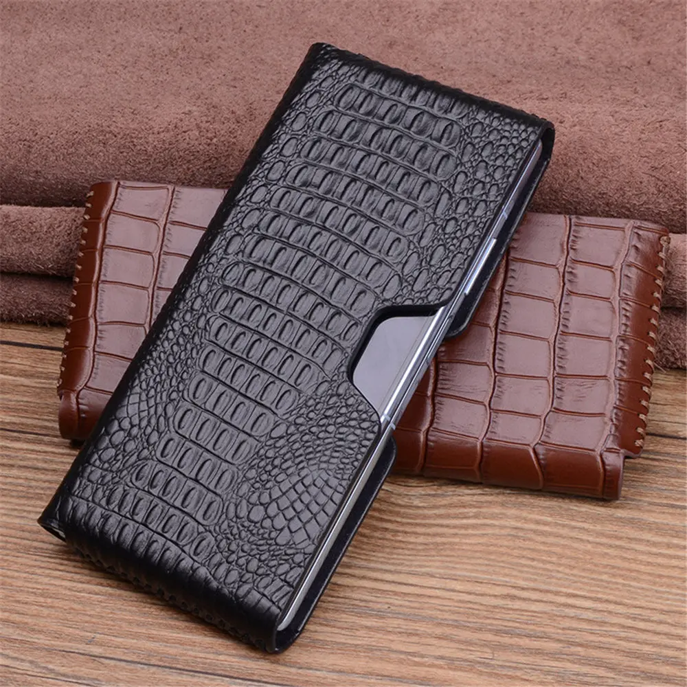 Premium Cowhide Leather Crocodile Case for Honor Magic V2 V3 V2 RSR Business Full Cover