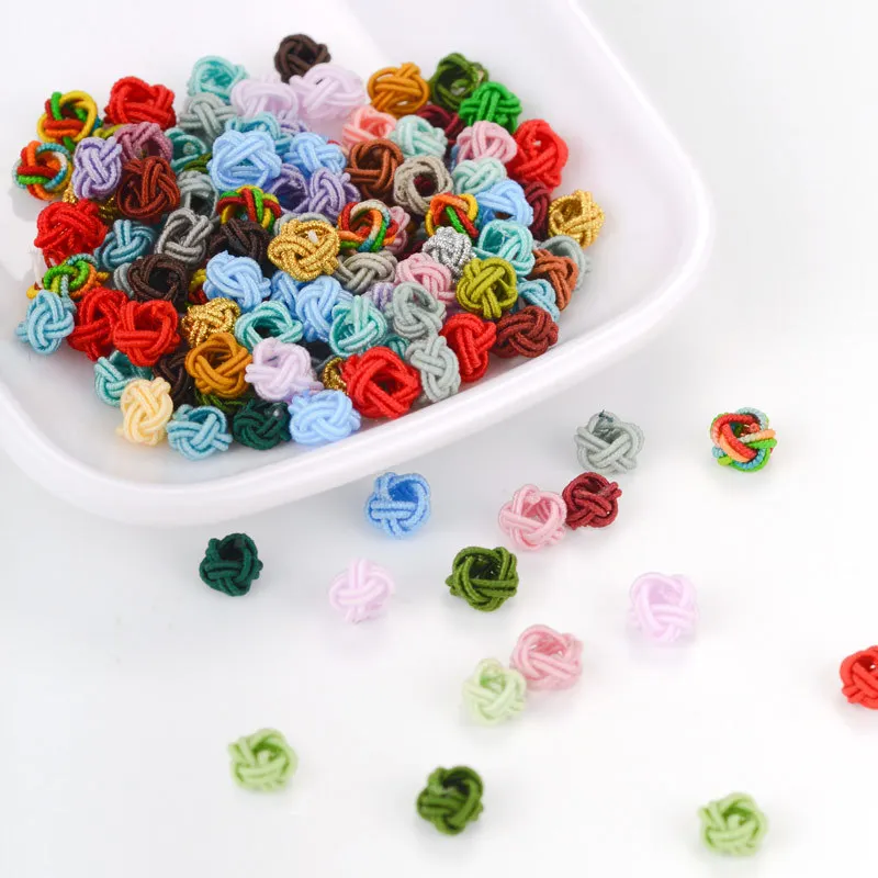 50/100 قطعة حبل زر الخرز الملونة الصينية الأناناس عقدة المنسوجة مضفر مشبك شرابة كاب ل أساور DIY بها بنفسك صنع المجوهرات