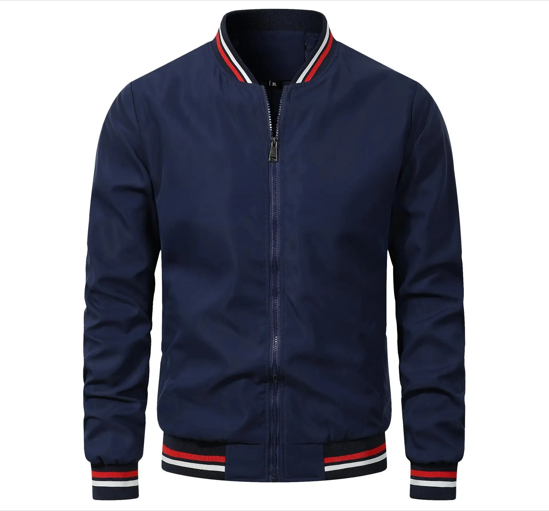 

Men's Casual Jacket Spring Thin Jacket, Fashion Solid Color Outerwear, Hot Sale Leisure Zipper Closure Top
