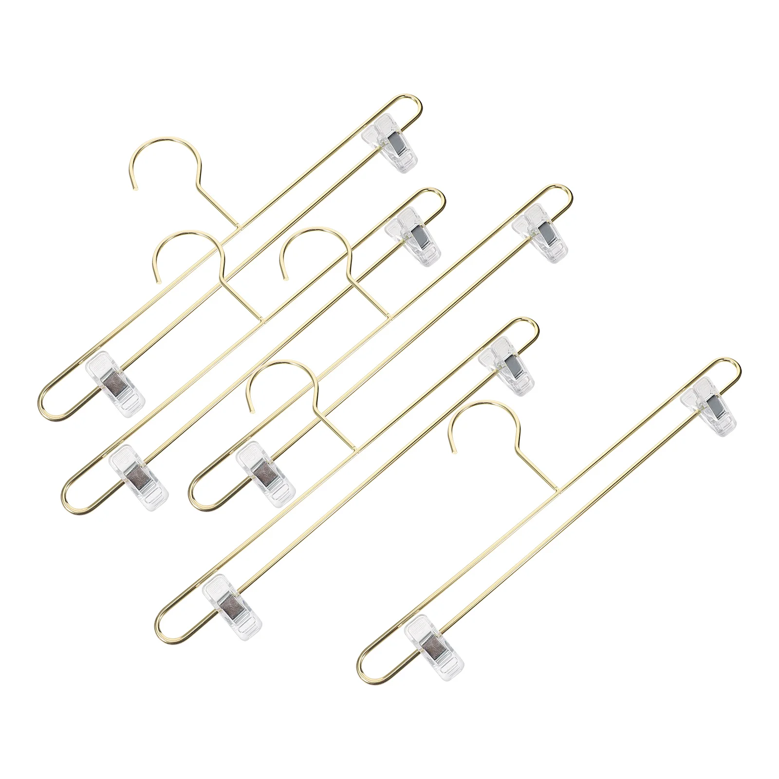

5pcs Metal Underwear Clips 28cm Golden Reusable Pants Hangers Space Saving Bras Socks Towels Display Clothes Skirt