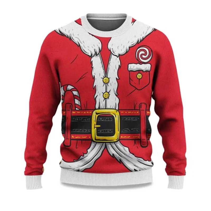 

Funny Christmas Sweater Cosplay Sweatshirt For Women Man Funny Xmas Ugly Sweaters Bachelor Party Suit Pullovers Unisex Clothes