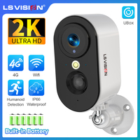 LS VISION 4G Security Cameras Wireless Outdoor 2K WiFi Battery Powered Motion Detection Spotlight Siren Alarm Indoor Home Camera