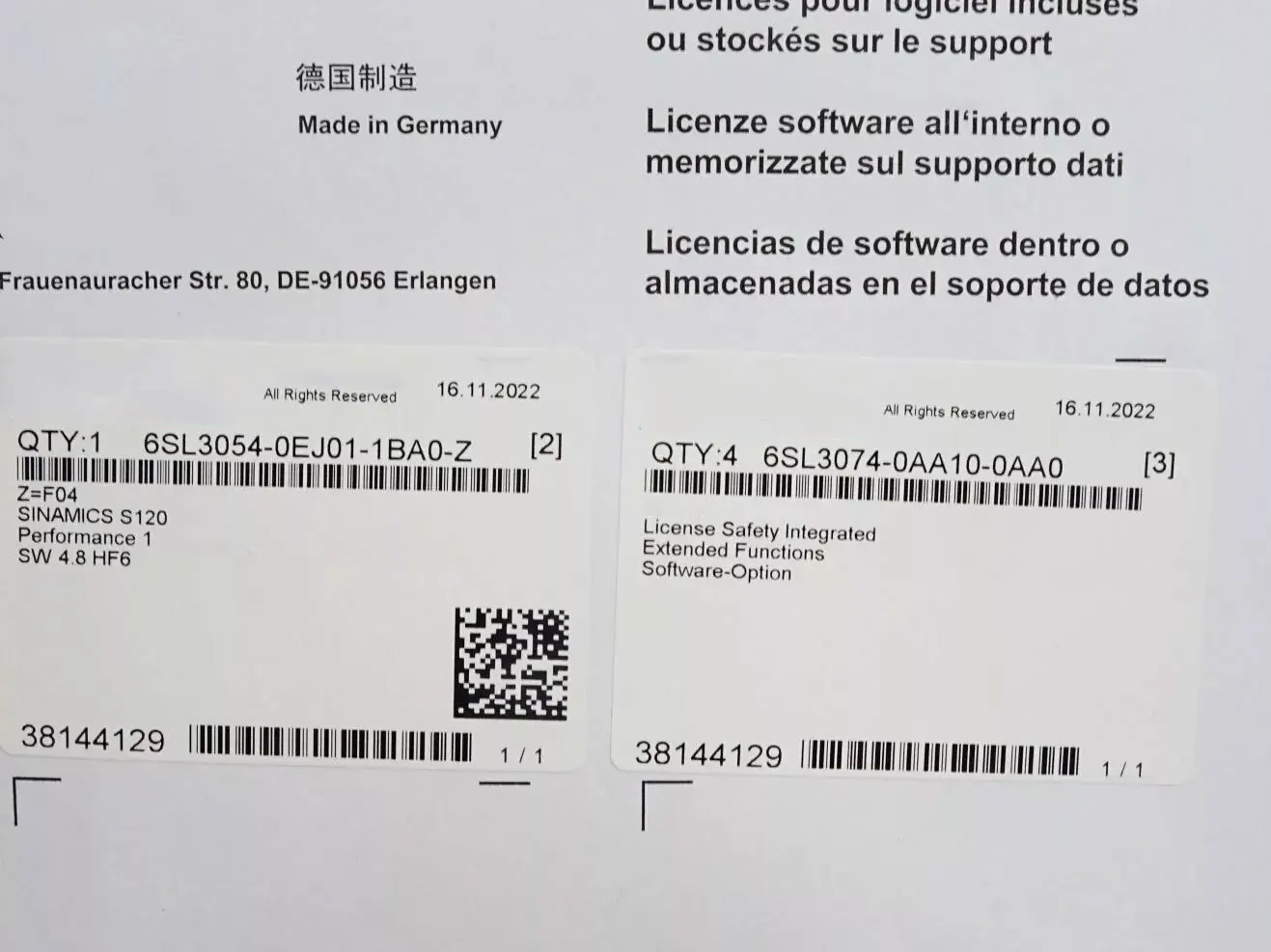 

Brand New 6SL3054-0EJ01-1BA0 6SL3054-0EJ00-1BA0 6SL3 054-0EJ01-1BA0 6SL3 054-0EJ00-1BA0 Warrently One-year