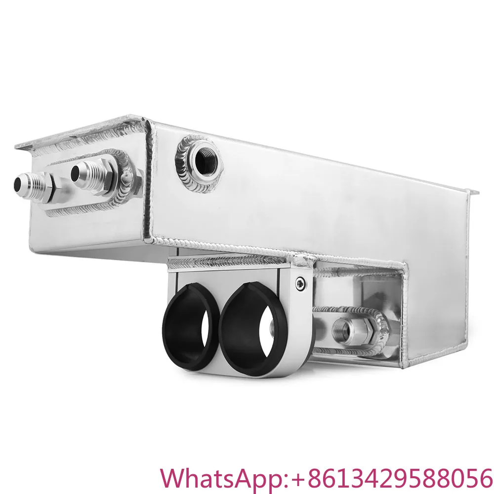 

Aluminum Polished Black 4.75L Auto Racing Fuel Surge Tank, High Capacity Car Fuel Storage Surge Tank with Dual 044 Pump Bracket