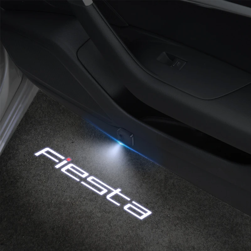 Luz de puerta de coche para Focus Fiesta Emblem, lámpara de bienvenida, proyector láser inalámbrico, decoración automática, HD, LED, MK3, MK4, MK5,