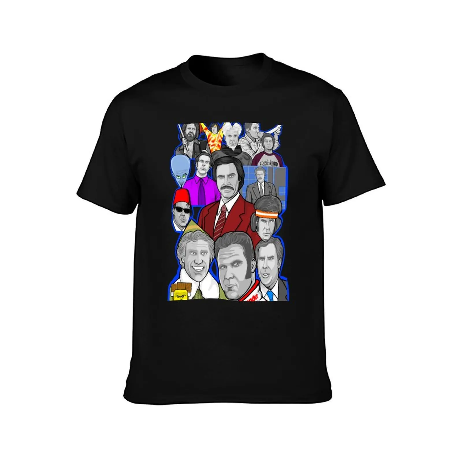 Will Ferrell collage art tribute T-Shirt Athletic Fit Sports Short Sleeve Top T-Shirt