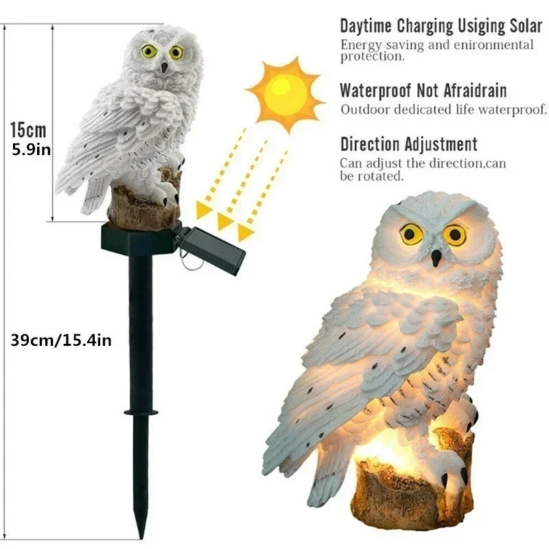 مقاوم للماء الطاقة الشمسية LED حديقة مسار الضوء في الهواء الطلق الحديقة البومة الحيوان زخرفة أضواء الشمسية لتزيين الفناء