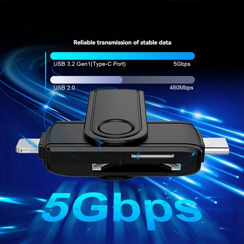 Lettore di schede adattatore per scheda TF da USB C a SD per accessori per Laptop per PC adattatore per scheda SD Cardreader di memoria intelligente per Iphone