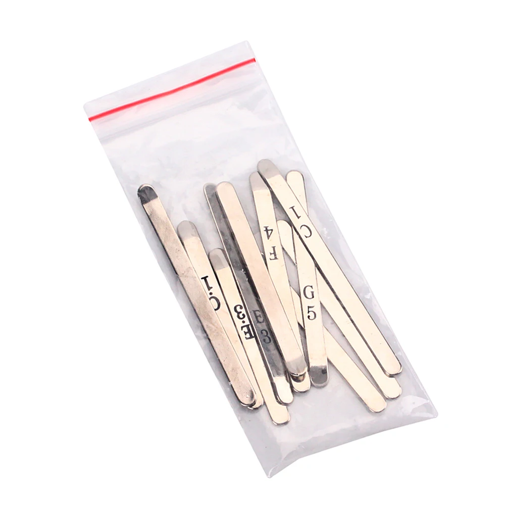 

1Set Replacement Steel Keys for 10 Note Kalimba Thumb Piano Musical Solid Metal Durable Silver Mbira Steel Key