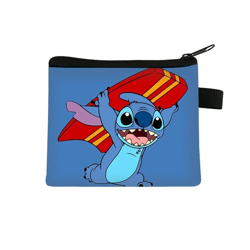 Disney Lilo e Stitch Porta-moedas infantil, Saco de armazenamento de desenhos animados, Mini Carteira, Brinquedos infantis Kawaii, Presente de aniversário