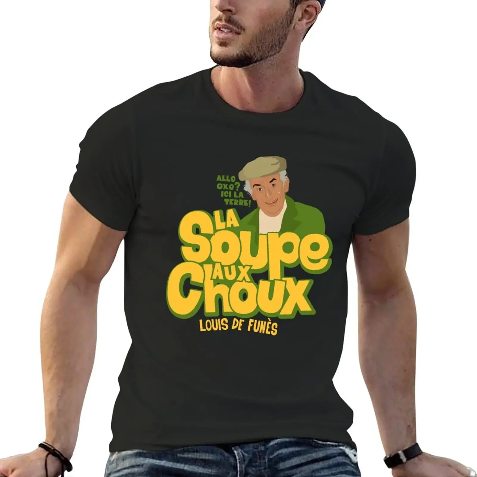 La Soupe aux Choux: Louis de Funes T-Shirt customs design your own boys animal print Men's cotton t-shirt 2025 new model
