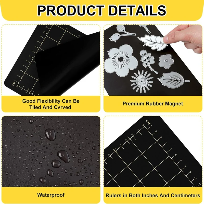 Spacers 5.9X7.8In Magnetic Spacers With Card Size Grid Die Cutting Machine Accessories Black Embossing Machine Die Pads