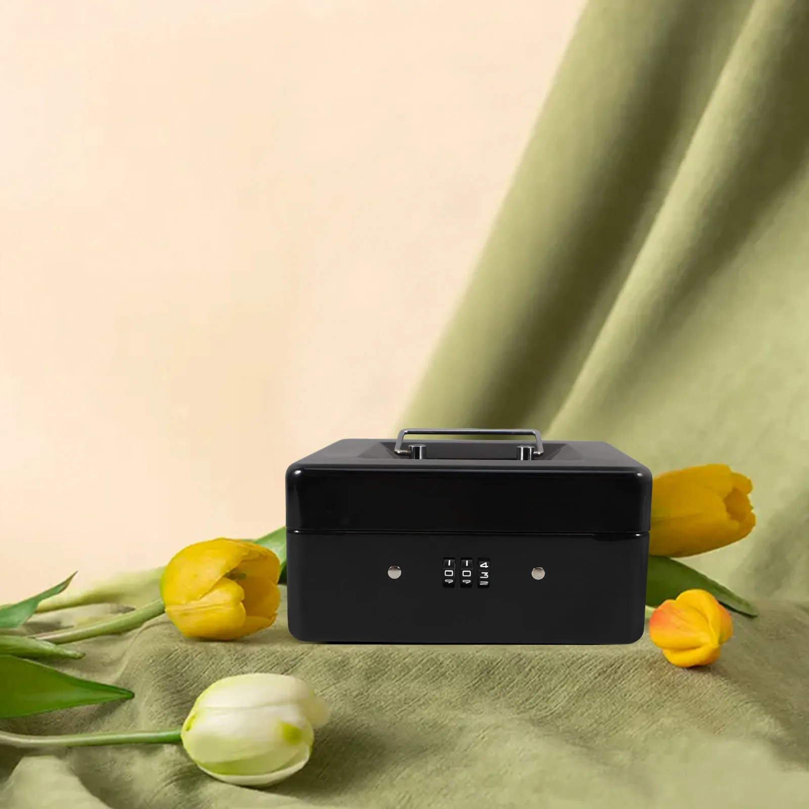 قفل بكلمة مرور، صندوق نقود حديد، سعة تخزين كبيرة، آمن للمنزل والمكتب، منظم أموال، حاوية قابلة للقفل مخفية #6