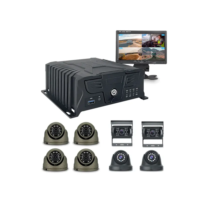 

Новое поступление, черная коробка AI ADAS DMS «все в одном» MDVR 4G GPS 8-канальный мобильный видеорегистратор, резервная камера