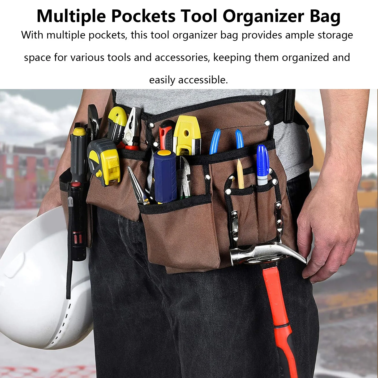 

Multi-function Tool Waist Pack Canvas Brown Metalworking Toolkit Screwdriver Wrench Organizer Hardware Repair Tool Pocket