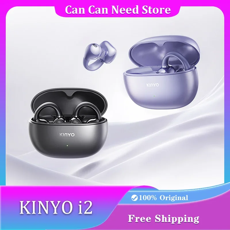 KINYO I2 Bluetooth Earphones Bone Conduction Open-fit Ear Clip Headphones Water-resistant Sport Earbuds Panoramic Surround Sound